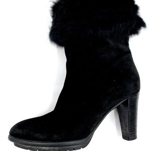 Aquatalia Black Suede “Prince” Mid Calf Boots Size 10 NEW